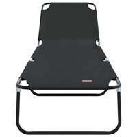 Opvouwbare zonnebed Zwart 188 x 57 x 86,5 cm Polyester 4