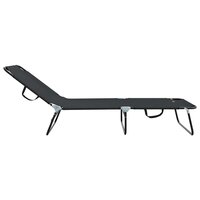 Opvouwbare zonnebed Zwart 188 x 57 x 86,5 cm Polyester 5