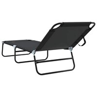 Opvouwbare zonnebed Zwart 188 x 57 x 86,5 cm Polyester 6