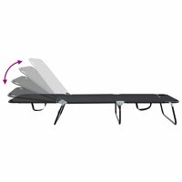 Opvouwbare zonnebed Zwart 188 x 57 x 86,5 cm Polyester 9