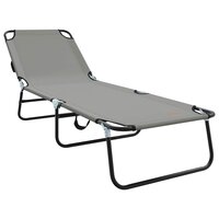 Opvouwbare zonnebed Grijs 188 x 57 x 86,5 cm Polyester 2