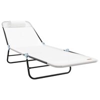 Opvouwbare zonnebed Cr&egrave;me 182 x 55 x 85,5 cm Textileen 2
