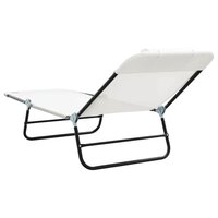Opvouwbare zonnebed Cr&egrave;me 182 x 55 x 85,5 cm Textileen 6