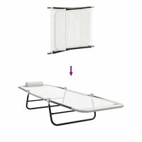 Opvouwbare zonnebed Cr&egrave;me 182 x 55 x 85,5 cm Textileen 8