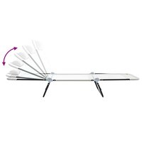Opvouwbare zonnebed Cr&egrave;me 182 x 55 x 85,5 cm Textileen 9