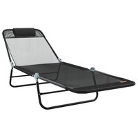 Opvouwbare zonnebed Zwart 182 x 55 x 85,5 cm Textileen 2
