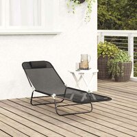 Opvouwbare zonnebed Zwart 182 x 55 x 85,5 cm Textileen 3
