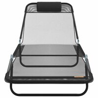 Opvouwbare zonnebed Zwart 182 x 55 x 85,5 cm Textileen 4