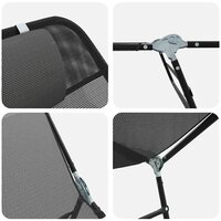 Opvouwbare zonnebed Zwart 182 x 55 x 85,5 cm Textileen 7