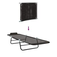 Opvouwbare zonnebed Zwart 182 x 55 x 85,5 cm Textileen 8