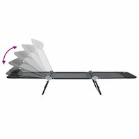 Opvouwbare zonnebed Zwart 182 x 55 x 85,5 cm Textileen 9