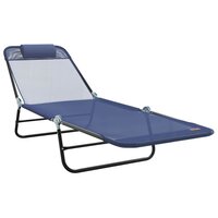 Opvouwbare zonnebed Marineblauw 182 x 55 x 85,5 cm Textileen 2