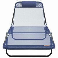 Opvouwbare zonnebed Marineblauw 182 x 55 x 85,5 cm Textileen 4