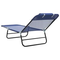 Opvouwbare zonnebed Marineblauw 182 x 55 x 85,5 cm Textileen 6