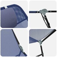Opvouwbare zonnebed Marineblauw 182 x 55 x 85,5 cm Textileen 7