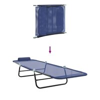 Opvouwbare zonnebed Marineblauw 182 x 55 x 85,5 cm Textileen 8