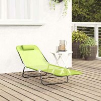 Opvouwbare zonnebed Groen 182 x 55 x 85,5 cm Textileen 3