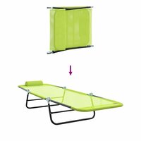 Opvouwbare zonnebed Groen 182 x 55 x 85,5 cm Textileen 8