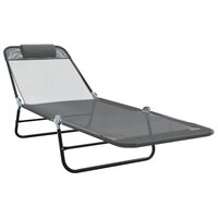Opvouwbare zonnebed Grijs 182 x 55 x 85,5 cm Textileen 2