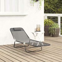 Opvouwbare zonnebed Grijs 182 x 55 x 85,5 cm Textileen 3