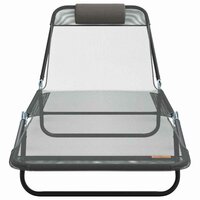 Opvouwbare zonnebed Grijs 182 x 55 x 85,5 cm Textileen 4