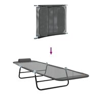 Opvouwbare zonnebed Grijs 182 x 55 x 85,5 cm Textileen 8