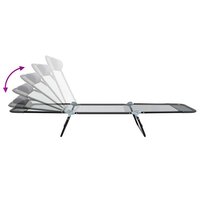 Opvouwbare zonnebed Grijs 182 x 55 x 85,5 cm Textileen 9