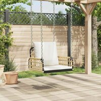 Schommelstoel met kussens 63x58x39 cm poly rattan en staal 3