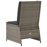 Tuinbank verstelbaar met kussens poly rattan grijs 6