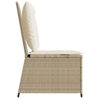 Tuinbank verstelbaar met kussens poly rattan beige 5