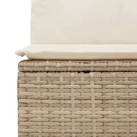 Tuinbank verstelbaar met kussens poly rattan beige 8