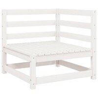 Tuinbank 2-zits met kussens massief grenenhout wit 3