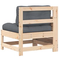 Tuinbank met armleuning en kussen massief grenenhout 6