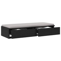 Bedlades met lade Zwart Eiken 90 x 36,5 x 16,5 cm Bewerkt hout 3