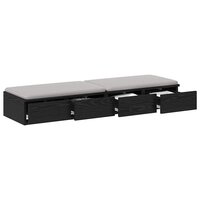 Bedlades met lade Zwart Eiken 120 x 36,5 x 16,5 cm Bewerkt hout 3