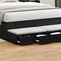 Bedlades met lade Zwart Eiken 120 x 36,5 x 16,5 cm Bewerkt hout 4