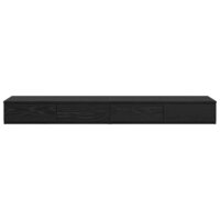 Bedlades met lade Zwart Eiken 140 x 36,5 x 16,5 cm Bewerkt hout 6