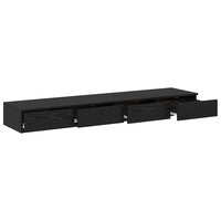 Bedlades met lade Zwart Eiken 150 x 36,5 x 16,5 cm Bewerkt hout 5