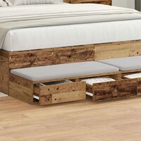 Bedlades met lade Oudhout 135 x 36,5 x 16,5 cm Bewerkt hout 4
