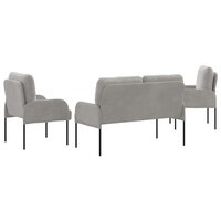 Sofa-Sets 3 pcs Lichtgrijs 115 x 56 x 80 cm Multiplex 7