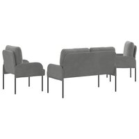 Sofa-Sets 3 pcs Donkergrijs 115 x 56 x 80 cm Multiplex 7