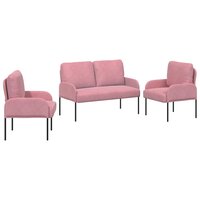 Sofa-Sets met kussen 3 pcs Roze 115 x 56 x 80 cm Multiplex 2