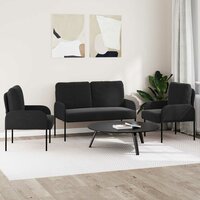 Sofa-Sets met kussen 3 pcs Zwart 115 x 56 x 80 cm Multiplex 3