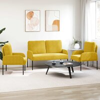Sofa-Sets met kussen 3 pcs Geel 115 x 56 x 80 cm Multiplex 3