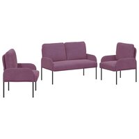 Sofa-Sets met kussen 3 pcs Paars 115 x 56 x 80 cm Multiplex 2