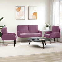 Sofa-Sets met kussen 3 pcs Paars 115 x 56 x 80 cm Multiplex 3