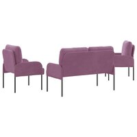 Sofa-Sets met kussen 3 pcs Paars 115 x 56 x 80 cm Multiplex 7