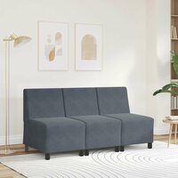 Modulaire bank zonder armleuningen donkergrijs 55 cm fluweel 3