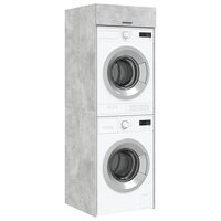 Wasmachinekast met opslag Beton 67,5 x 68 x 200 cm Bewerkt hout 3