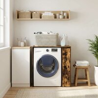 Wasmachinekast Gerookt eiken 87 x 60 x 89 cm Bewerkt hout 4